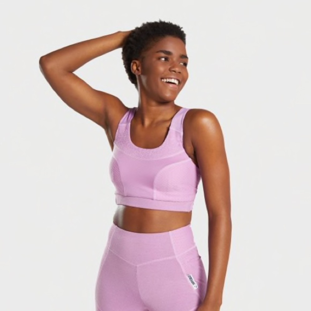 NEW Gymshark True Texture Sports Bra, Pink, size S - Picture 3 of 6